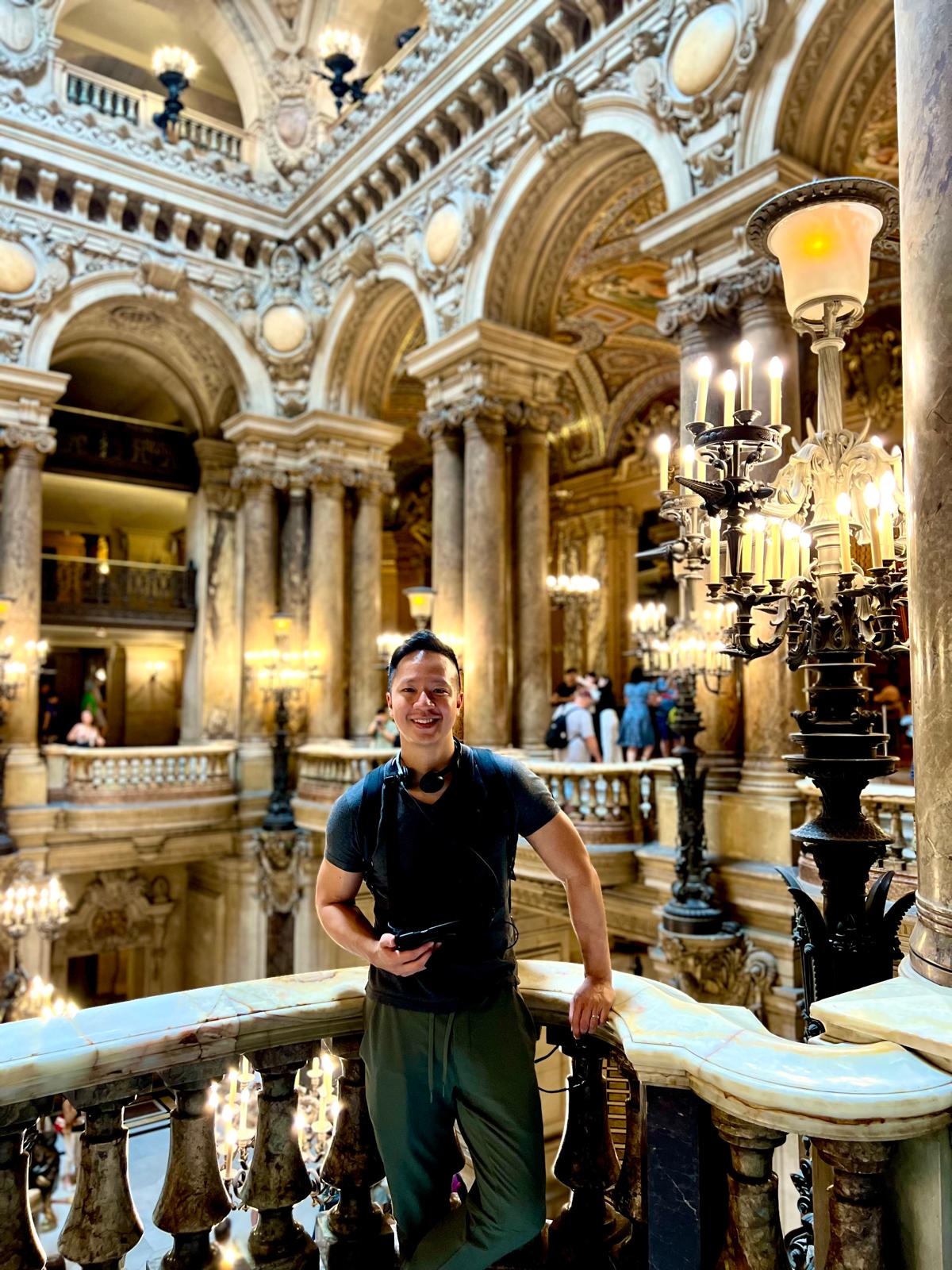 Christian inside the Palais Garnier opera house in Paris